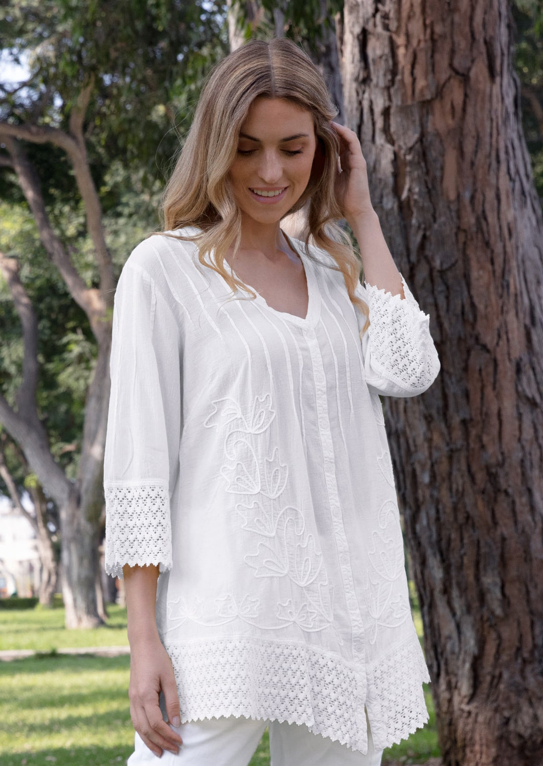 Royal Button-down Cotton Tunic