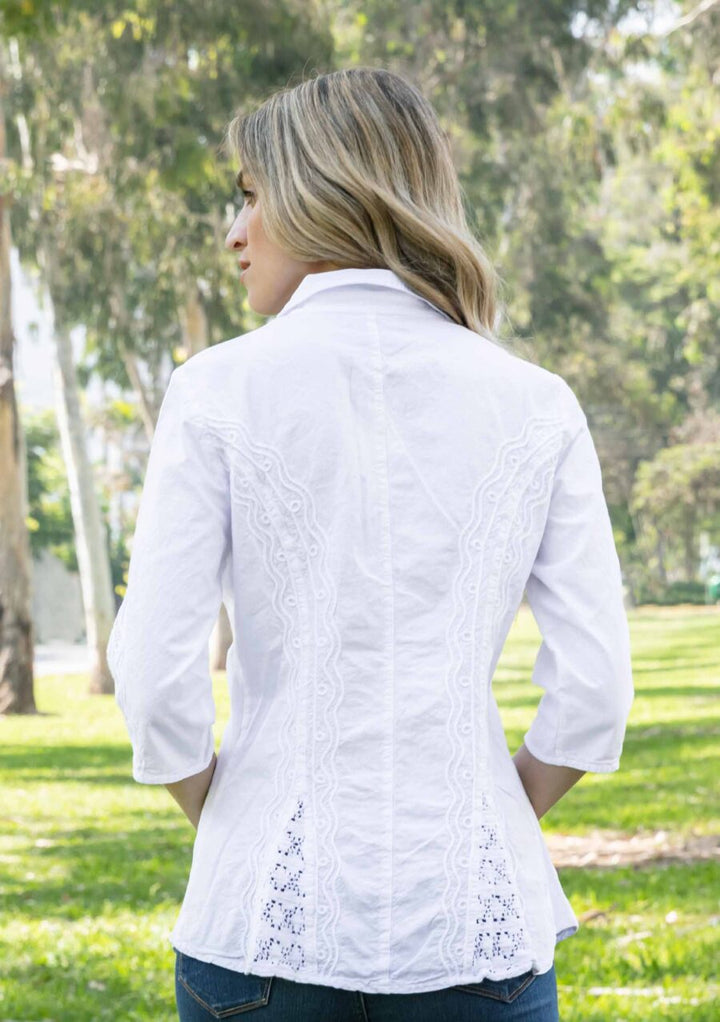 Martina 3/4 Sleeve Cotton Blouse