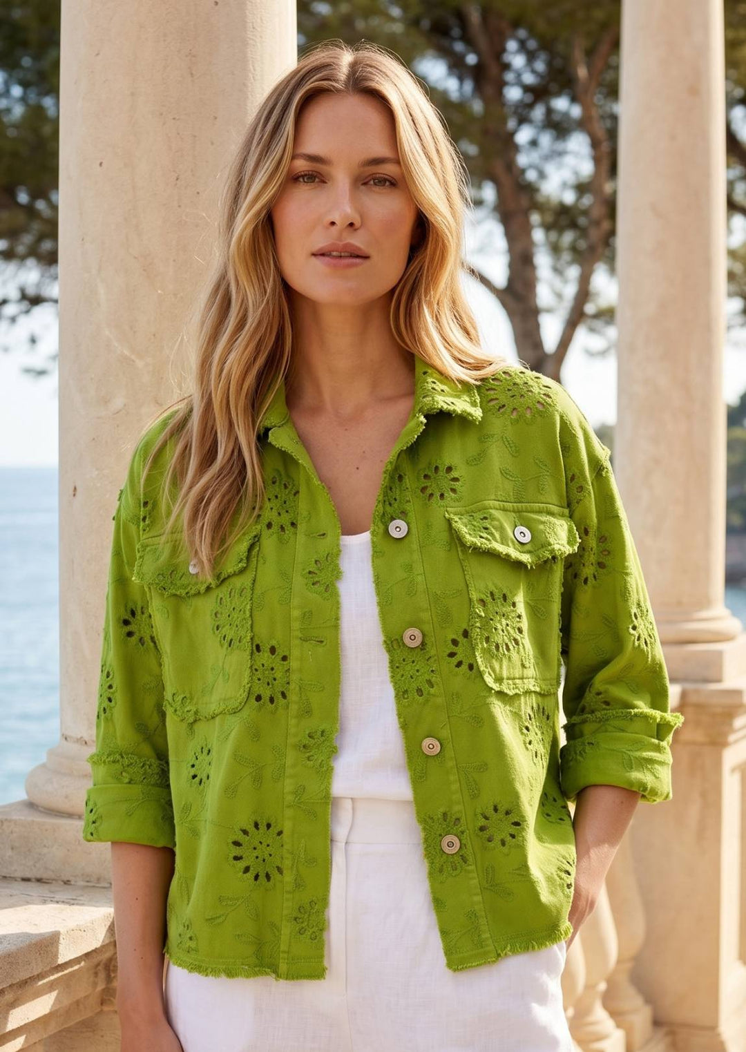 Y6209 Isaura Eyelet Cotton Jacket