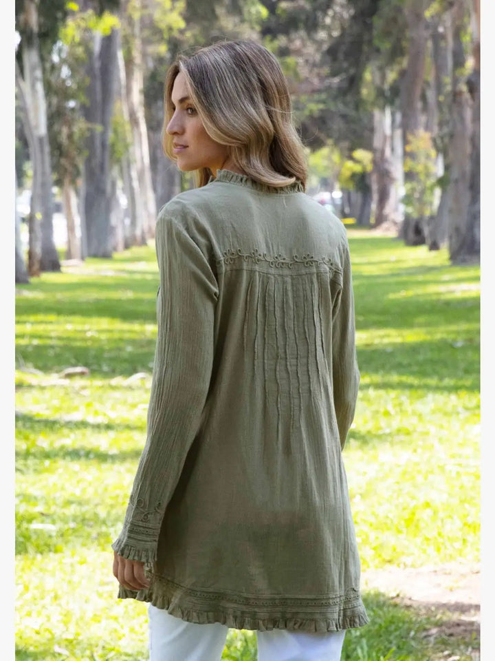 F14-456 Louisa Long Sleeve Cotton Top