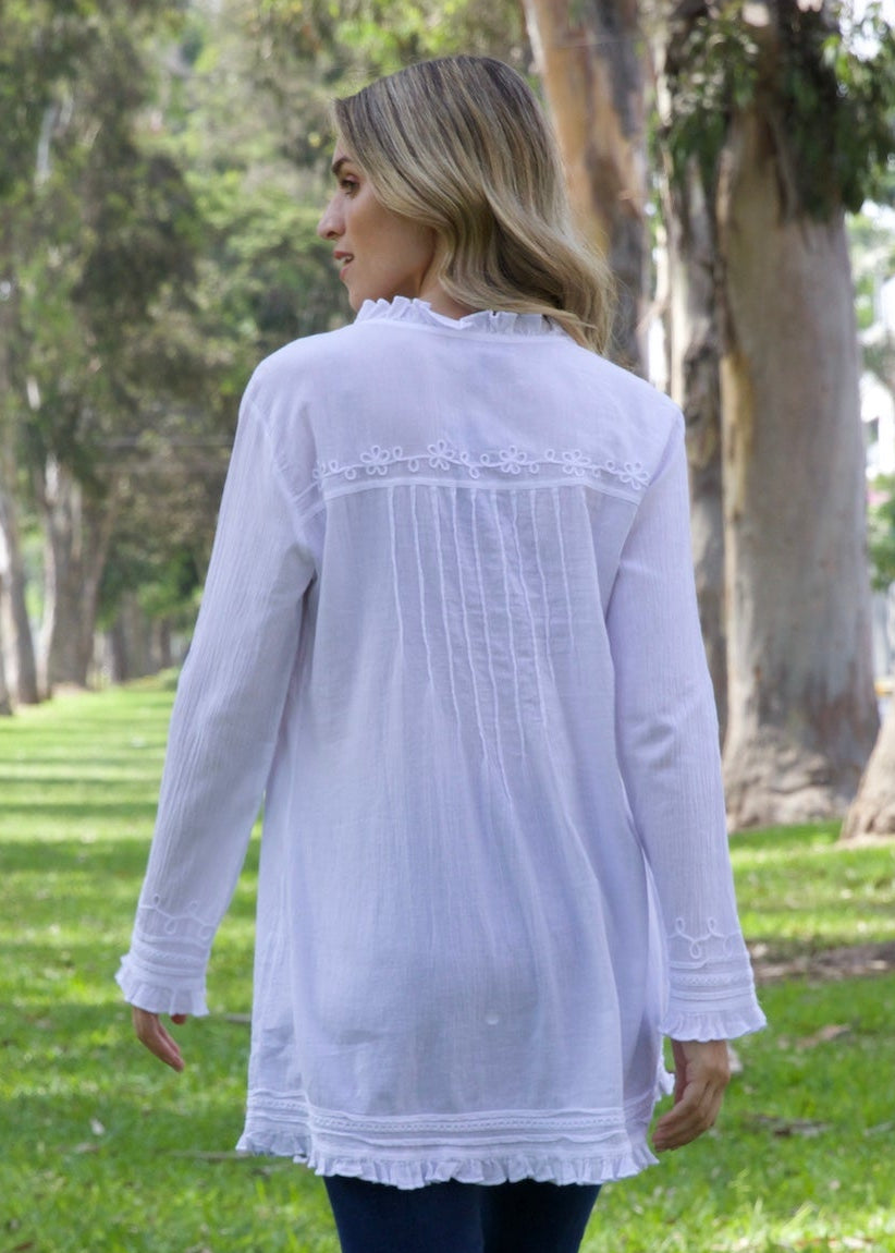 F14-456 Louisa Long Sleeve Cotton Top