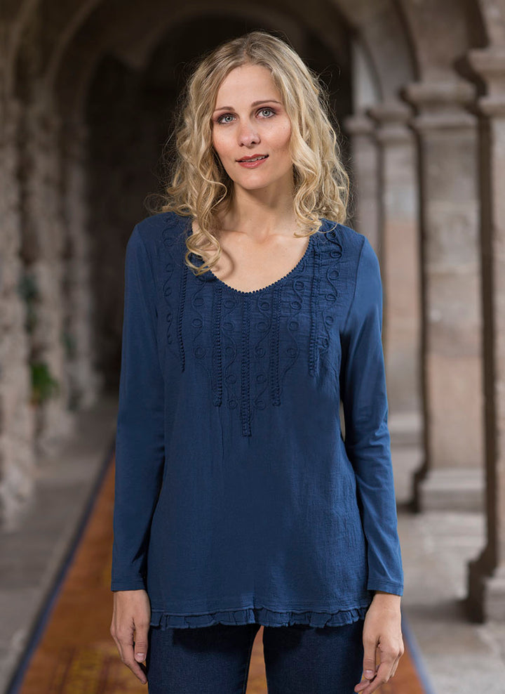 F19-788 Amelia Long Sleeve Cotton Top