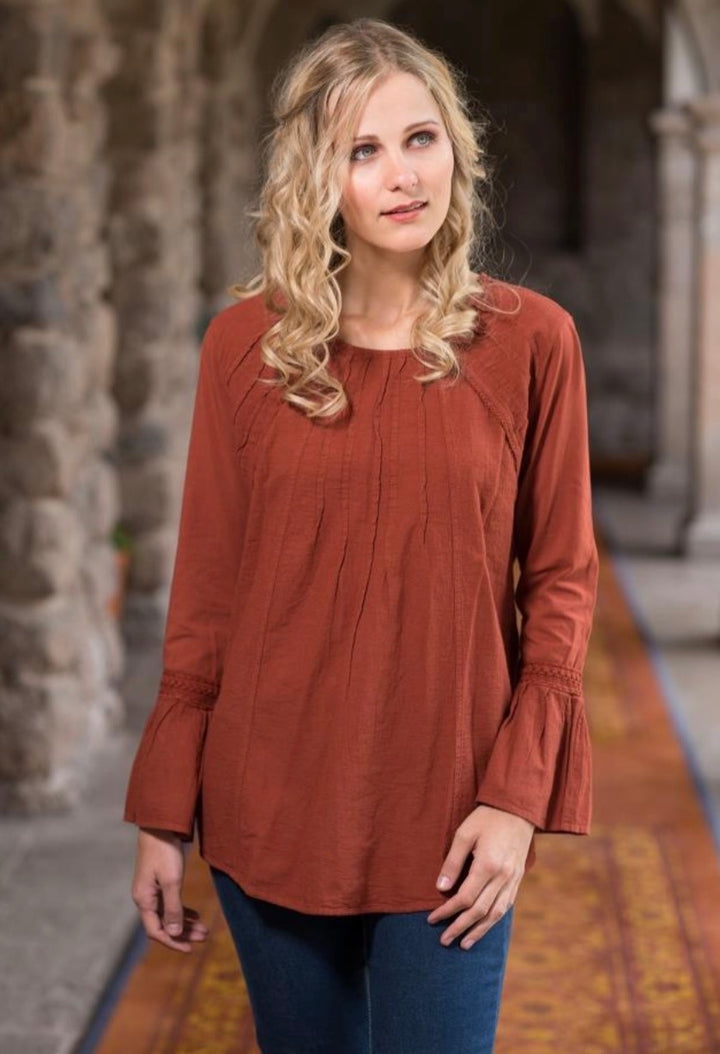 F19-794 Fantasis Long Sleeve Cotton Top