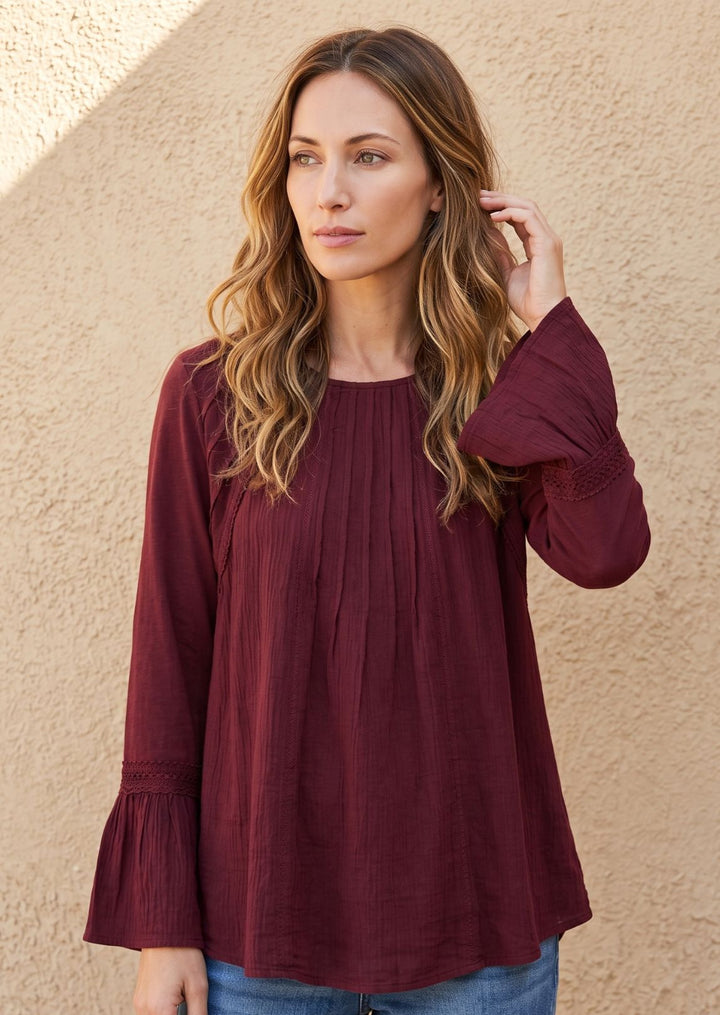 F19-794 Fantasis Long Sleeve Cotton Top