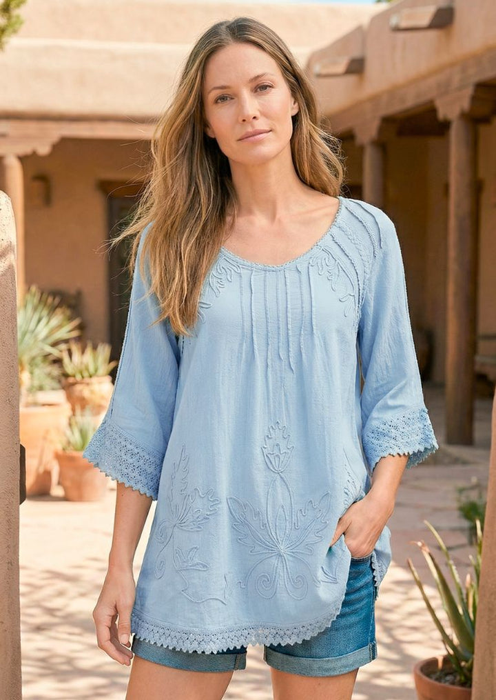 S18-686 Adara 3/4 Sleeve Cotton Tunic