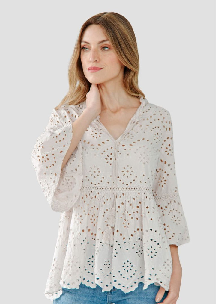 N8315 Vera Eyelet Cotton Top