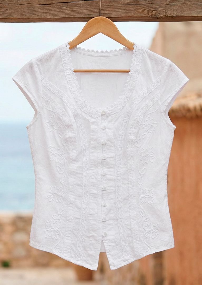 S17-096 Ophra Cap Sleeve Cotton Top