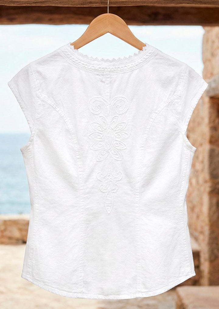 S17-096 Ophra Cap Sleeve Cotton Top