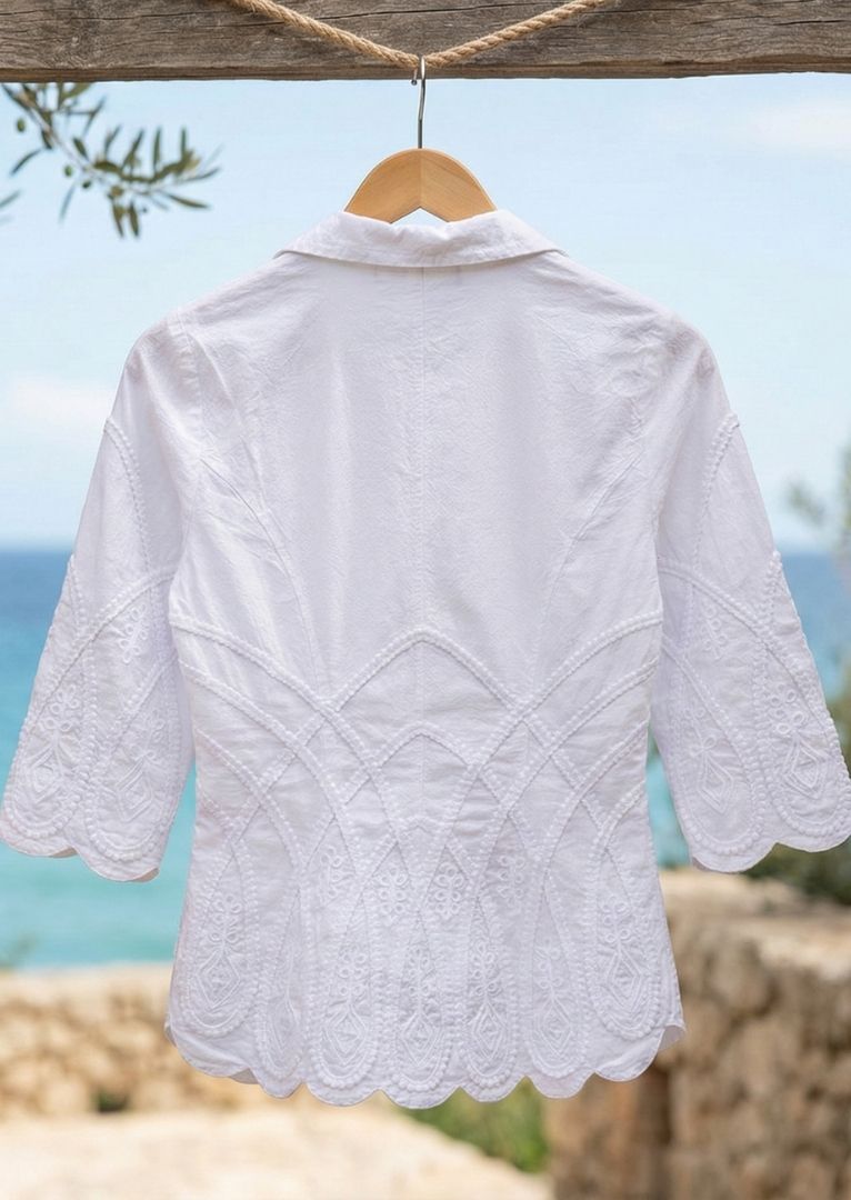 【完売品】Gajess ガジェス Marguerite Blouse S18-673 Agnes 3/4 Sleeve Cotton Blouse – Gretty Zueger