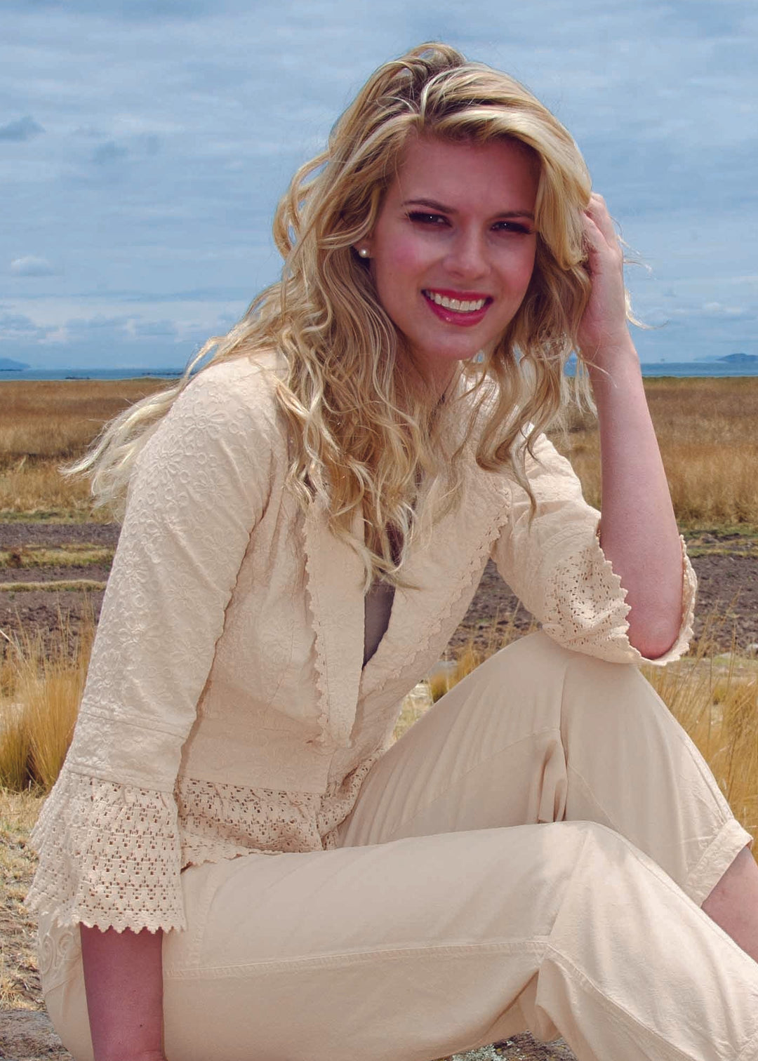 S15-521 Lucy 3/4 Sleeve Cotton Jacket