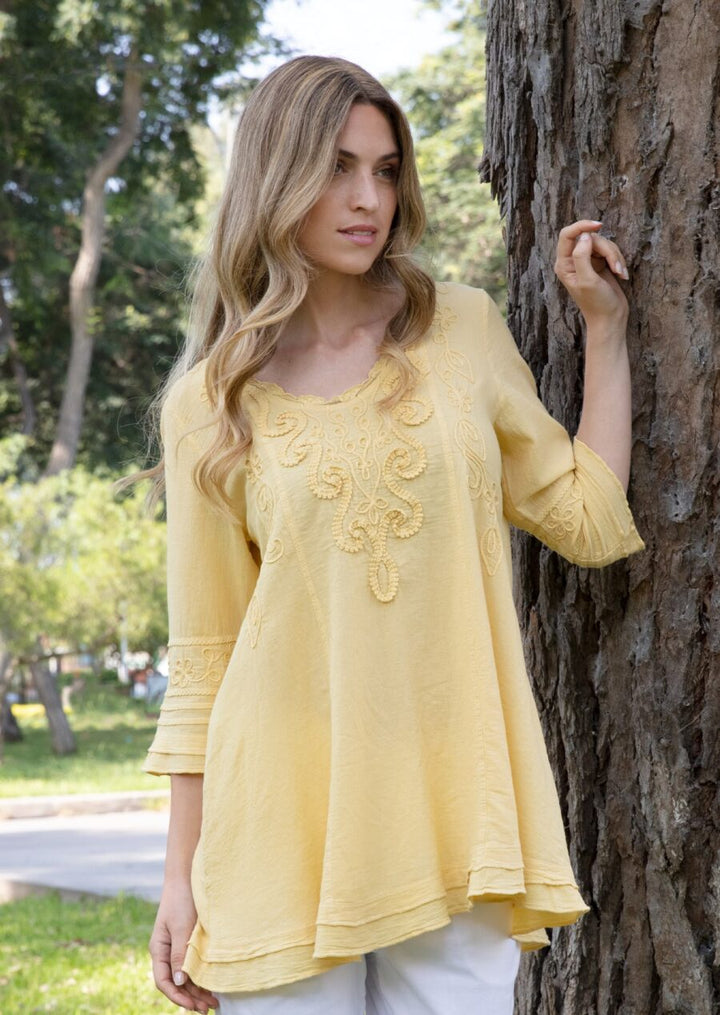 Celestina 3/4 Sleeve Cotton Tunic