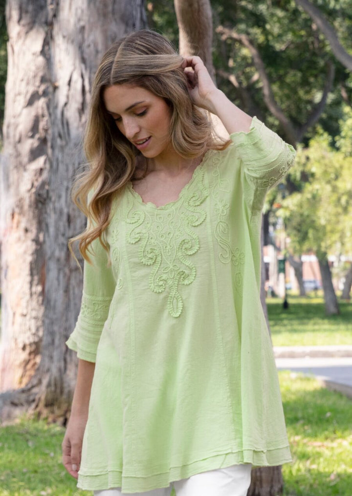 Celestina 3/4 Sleeve Cotton Tunic