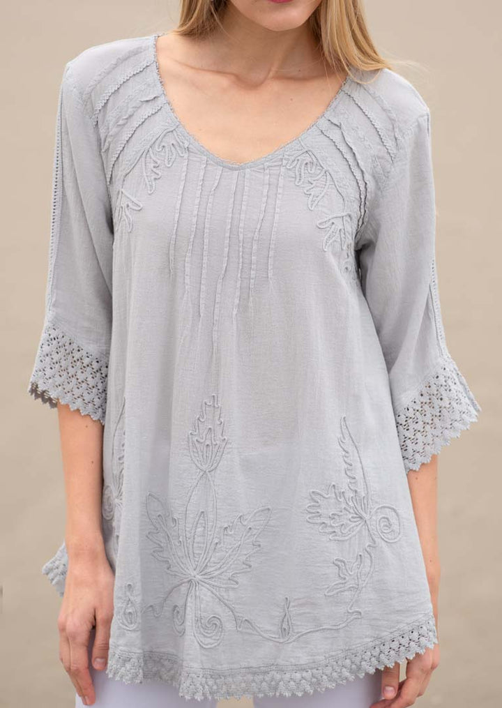 S18-686 Adara 3/4 Sleeve Cotton Tunic