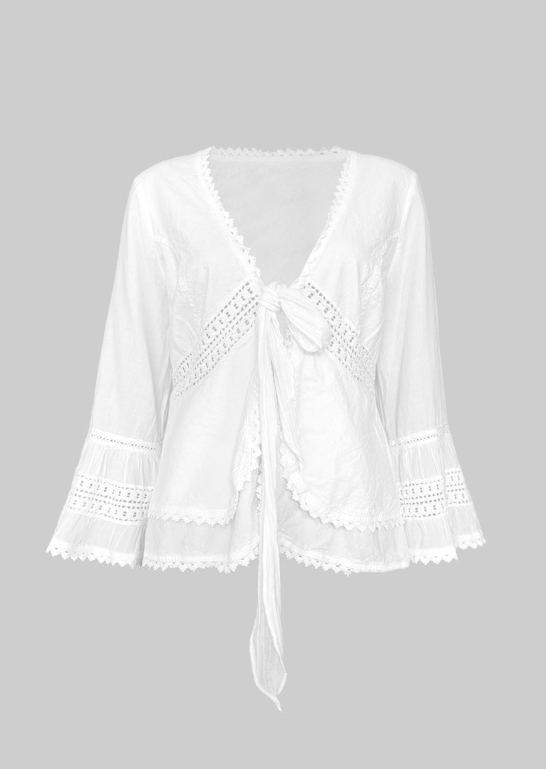 Odessa Tie-Front Cotton Cardigan