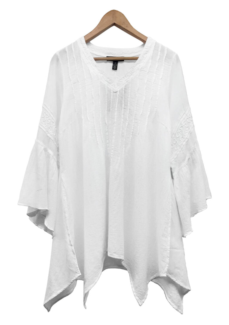 Aitana V-neck Bell Sleeve Cotton Top
