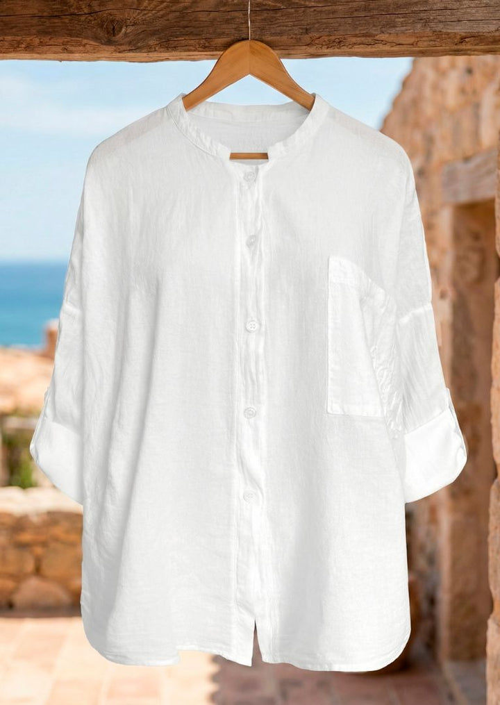 S24-877A Olga Long Sleeve Cotton Blouse