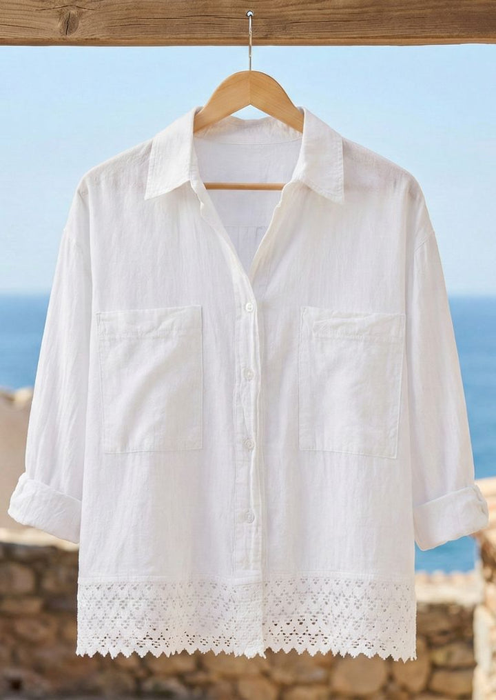 S24-884 Silvana Long Sleeve Cotton Blouse