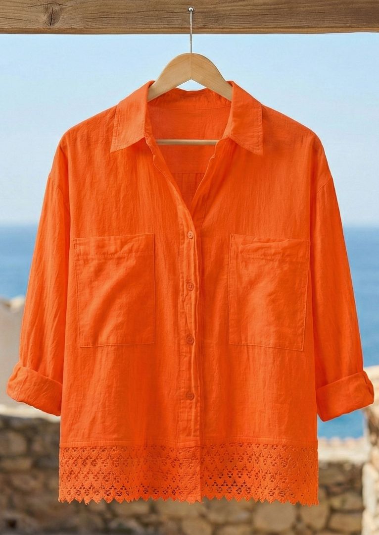 S24-884 Silvana Long Sleeve Cotton Blouse