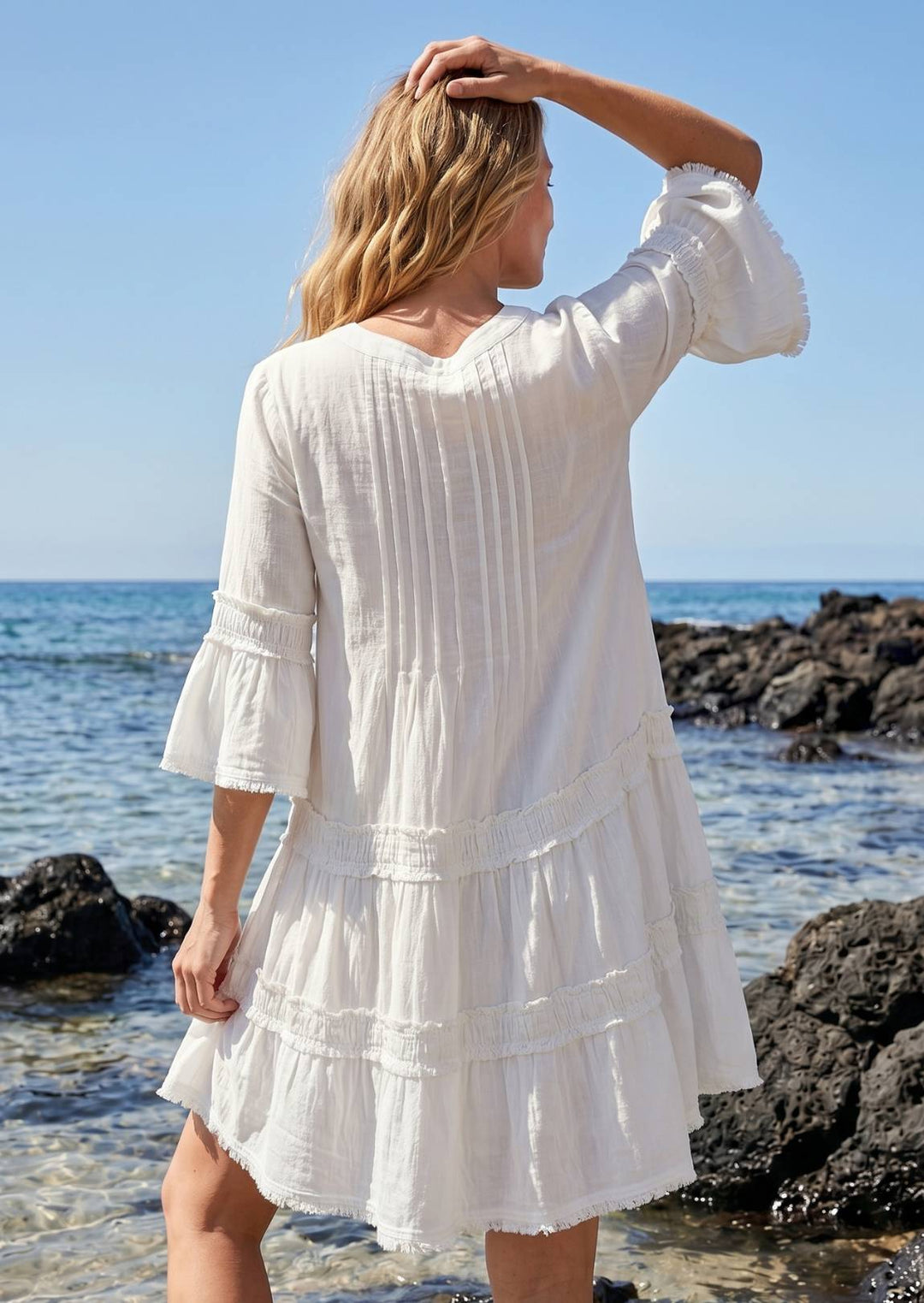 S26-901 Amelia Cotton Tiered Dress