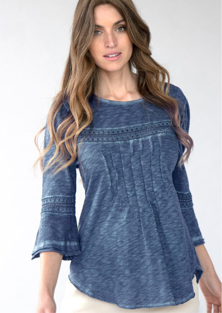 Elodie 3/4 Sleeve Slub Cotton Top