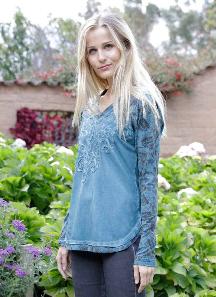 Meira Long Sleeve Knit Cotton Top