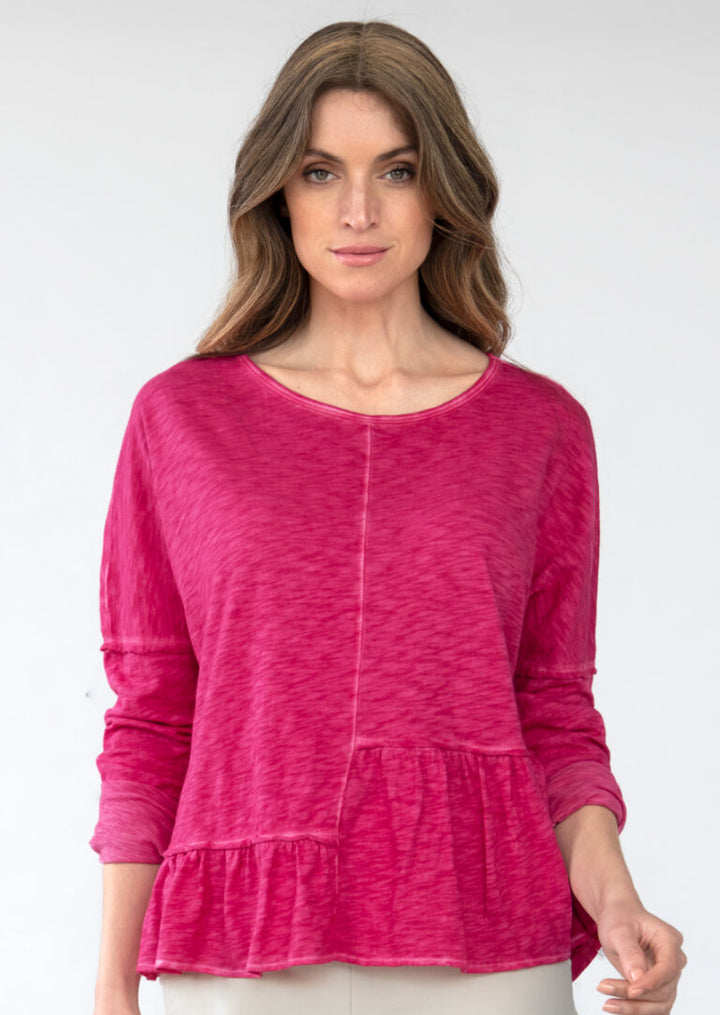 Yasfir Long Sleeve Slub Cotton Top