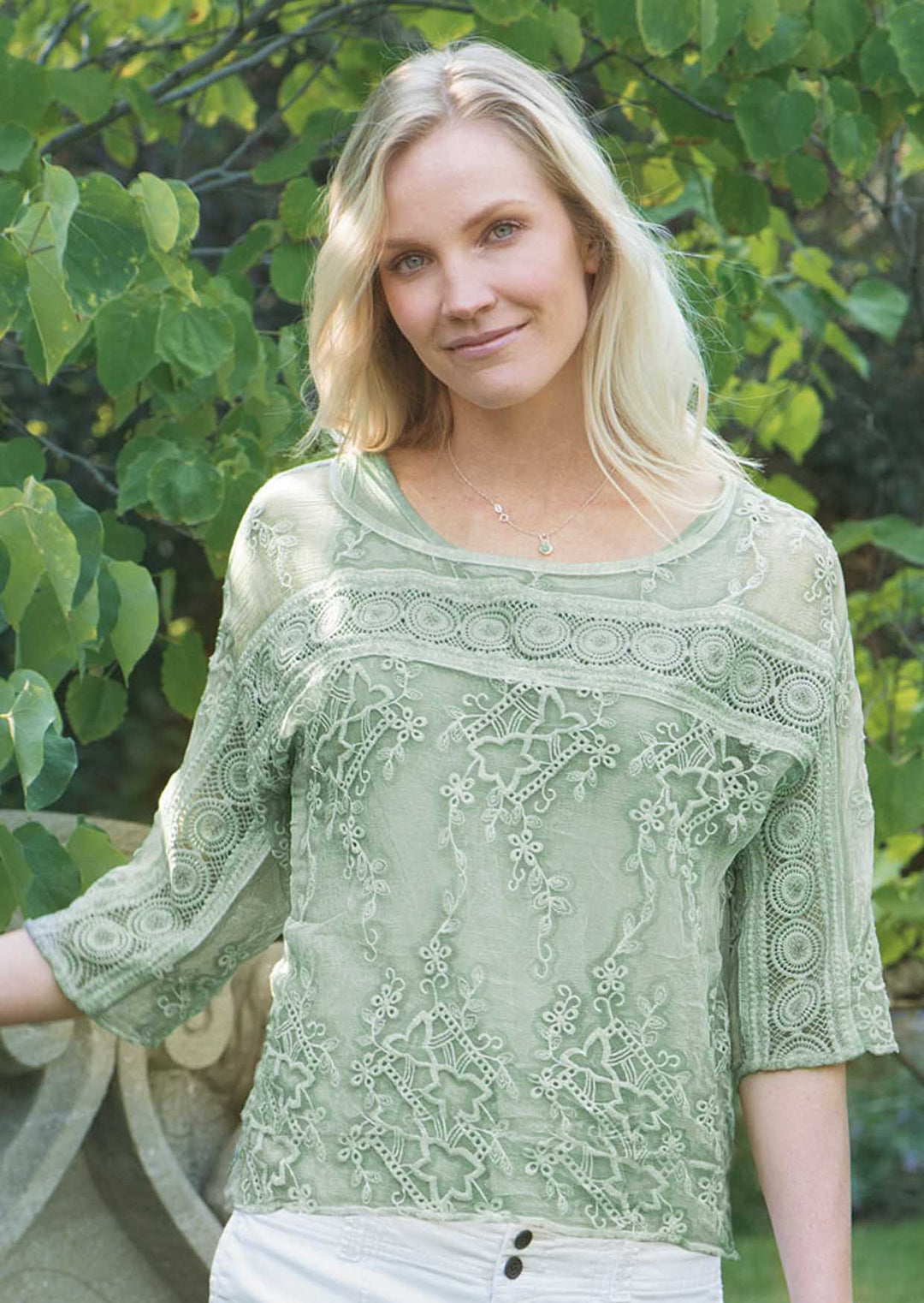Lalette Embroidered Silk Top