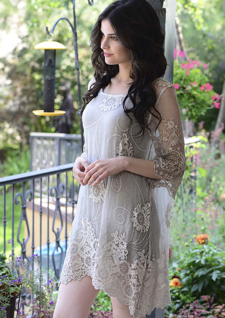 Hazel Embroidered Silk Dress