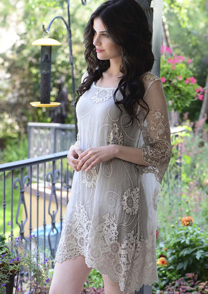 Hazel Embroidered Silk Dress