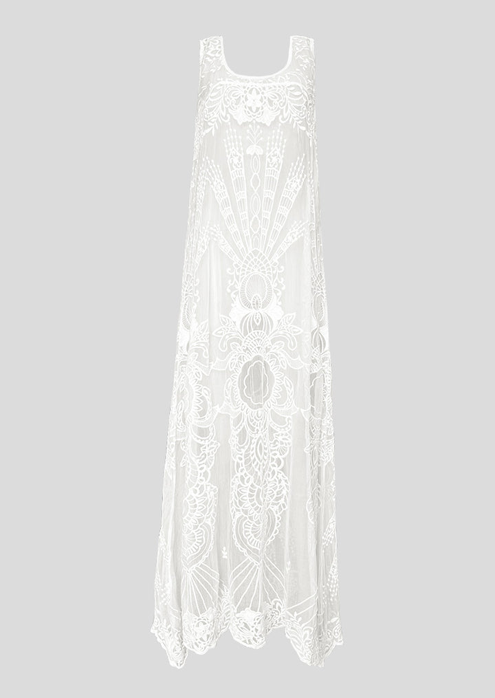 Flora Embroidered Silk Dress
