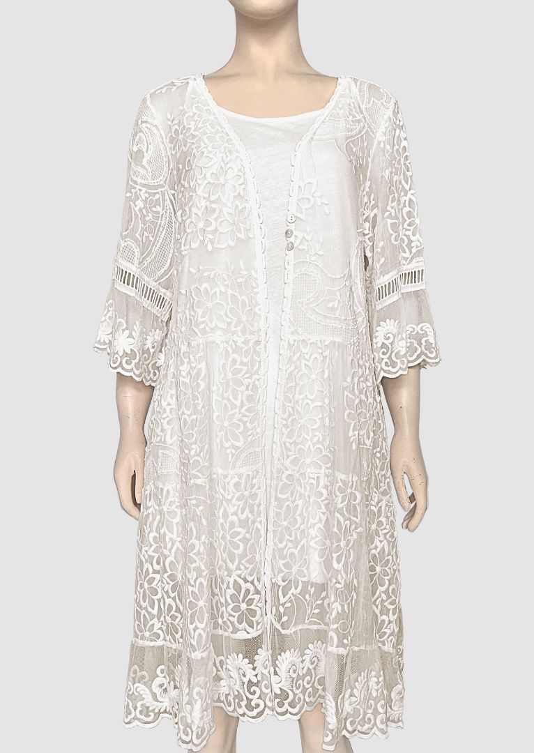 TPS-100 Peggy Embroidered Silk Duster