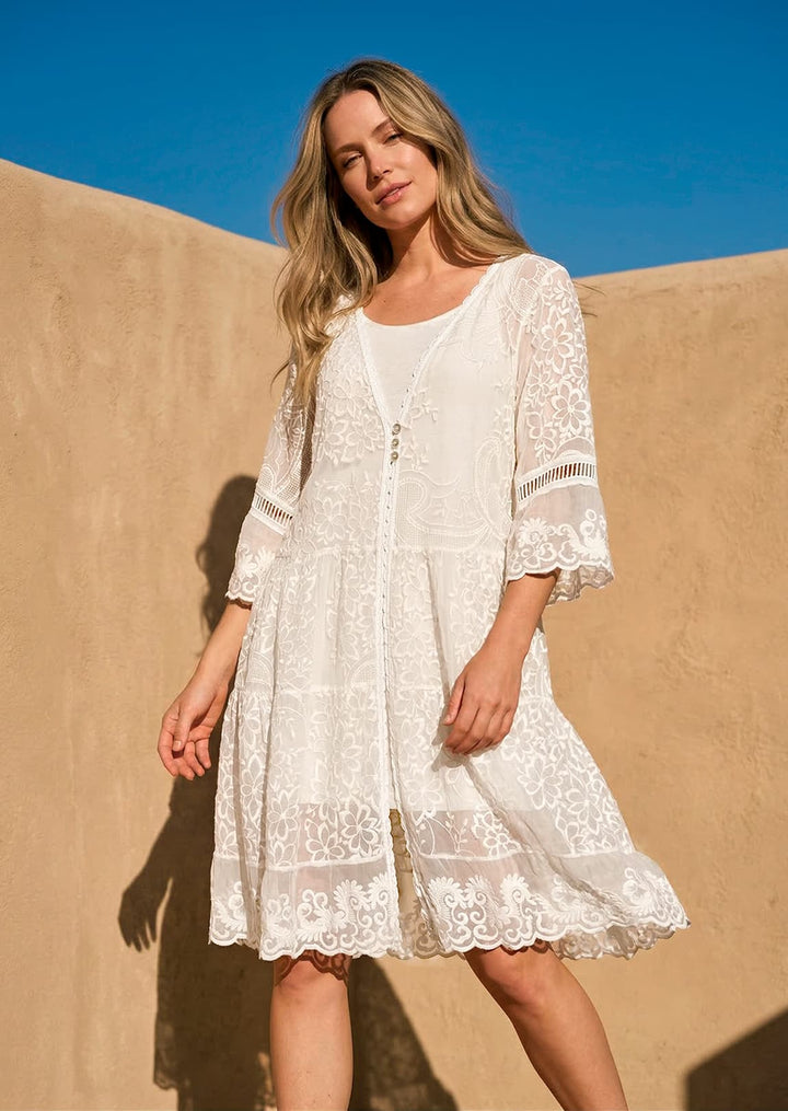 TPS-100 Peggy Embroidered Silk Duster