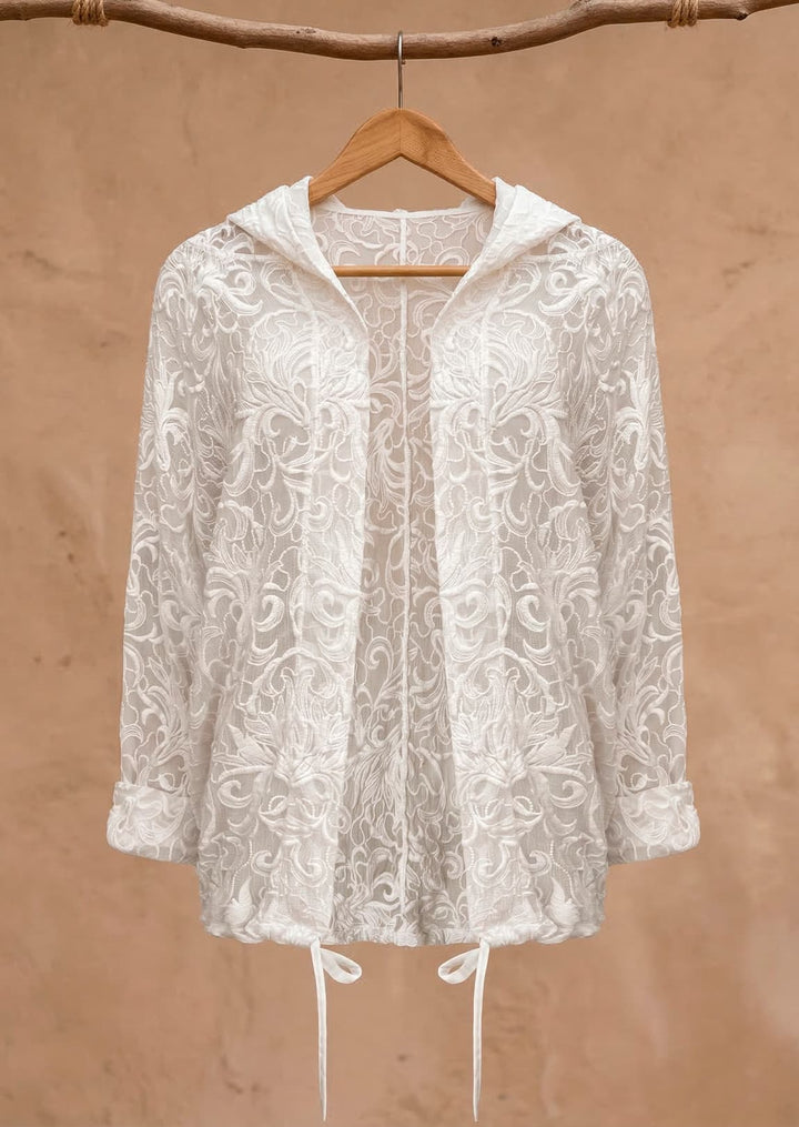 TPS-187 Tessa Embroidered Silk Hoodie