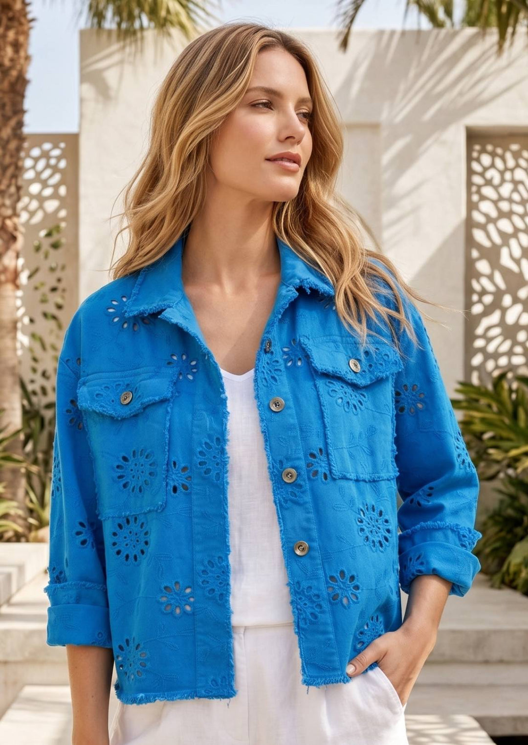 Y6209 Isaura Eyelet Cotton Jacket