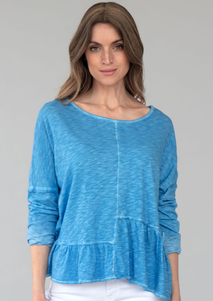 Yasfir Long Sleeve Slub Cotton Top