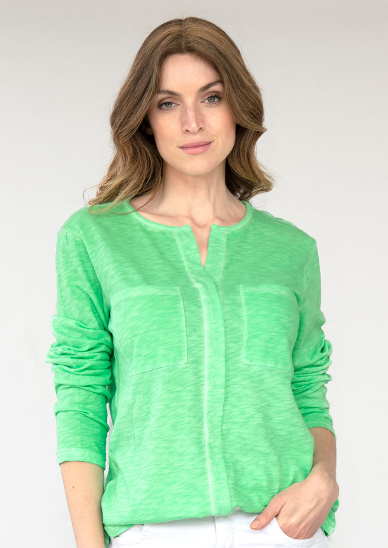 Ophelia Long Sleeve Slub Cotton Top