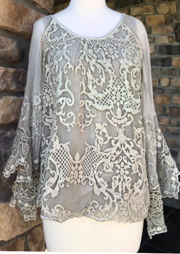 Karin Embroidered Silk Top